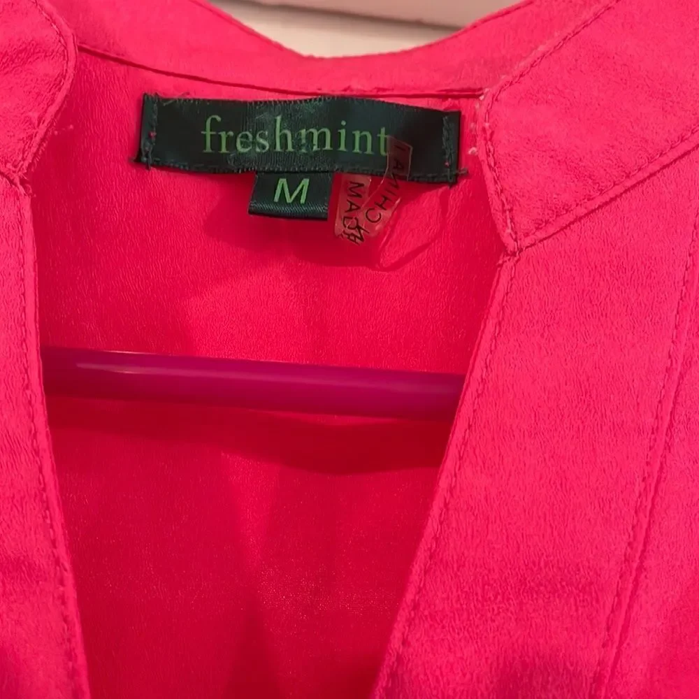 Sleeveless Button Blouse Hot Pink